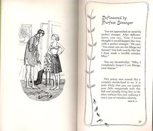 Page from Edward Gorey's self-help book, 'The Recently Deflowered Girl'